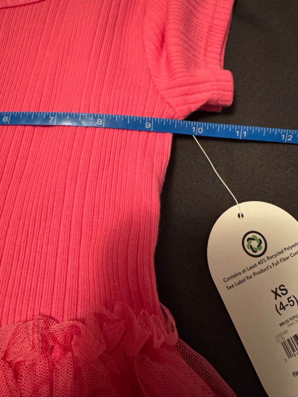 NWT- Wonder Nation Pink Tutu Dress with a ribbed top and tulle skirt, 4/5 - Picture 8 of 9